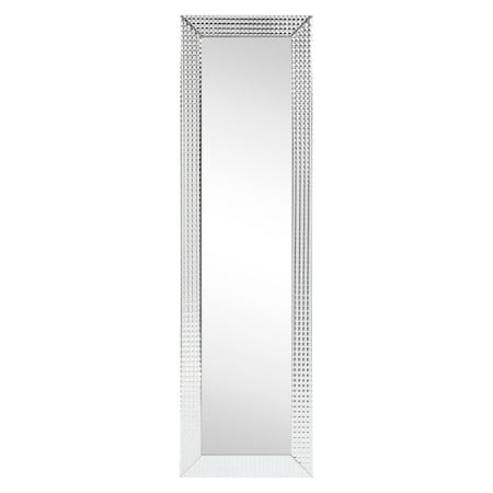 Solid Storage Supplies Bling Beveled Glass Cheval Mirrorsolid Wood Frame Covered w/Beveled Prism Mirror Panels SO2573303